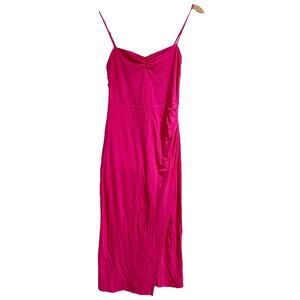 Wilfred Women Small Pink Bodycon Midi Maxi Dress Faux Wrap Sweetheart Neckline